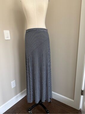 Style & Co. Blue and White Diagonal Striped Maxi Skirt